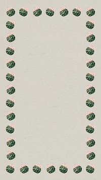 Cactus pattern border iPhone wallpaper