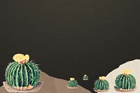 Cactus border, dark background design