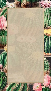 Cactus pattern frame iPhone wallpaper