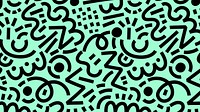 Abstract pop art desktop wallpaper, green pattern background