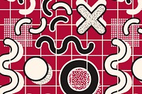 Red memphis pattern background, abstract design