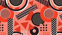 Retro geometric pattern desktop wallpaper, red abstract background