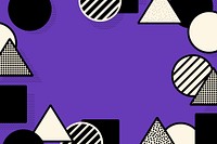 Purple geometric frame background, abstract triangle & circle shapes