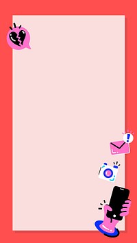 Social media frame iPhone wallpaper, colorful design