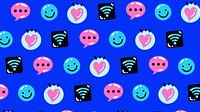 Social icons pattern HD wallpaper, funky design