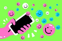 Social media reactions background, colorful design