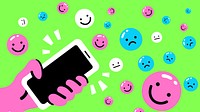 Social media reactions HD wallpaper, funky design