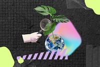 Growing plant globe, creative environment remix