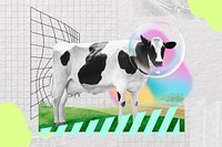Bubble cow, creative livestock animal remix
