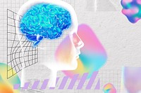 AI technology remix, human brain image