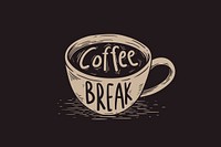 Coffee break word, beige typography