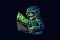 Hacker illustration, retro comic character