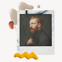 John Russell's Portrait of Vincent van Gogh instant film frame, Memphis design. Remixed by rawpixel.