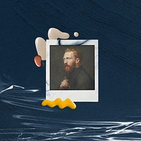 John Russell's Portrait of Vincent van Gogh instant film frame, Memphis design. Remixed by rawpixel.