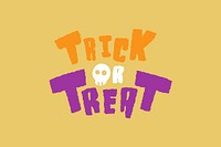 Trick or treat word, greeting typography