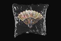 Vintage fan plastic wrap isolated on black design. Remixed by rawpixel.