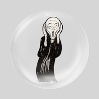 The Scream, Edvard Munch's famous artwork in bubble. Remixed by rawpixel.