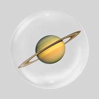 Planet Saturn in bubble, astronomy graphic. Remixed by rawpixel.