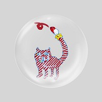 Striped cat, Lanny Sommese's art in bubble. Remixed by rawpixel.
