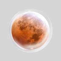 Aesthetic blood moon in bubble. Remixed by rawpixel.