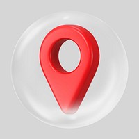 Location pin clear bubble element design