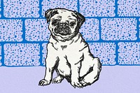 Vintage pug illustration