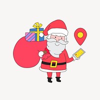 Santa Claus with GPS illustration vector