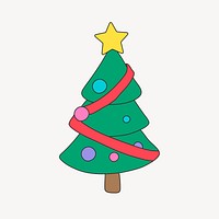 Cute Christmas tree illustration vector