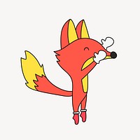 Happy fox cartoon illustration vector