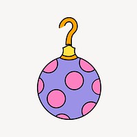 Purple Christmas ornament illustration vector