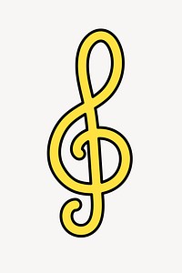 Treble clef illustration vector