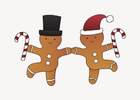 Dancing gingerbread illustration vector