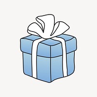 Blue gift box illustration vector