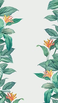 Tropical green mobile wallpaper, plant border design