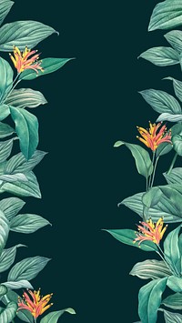 Tropical green mobile wallpaper, plant border design