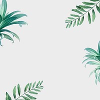 Tropical green background, leaf border design