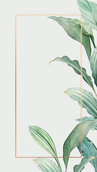 Botanical gold frame mobile wallpaper