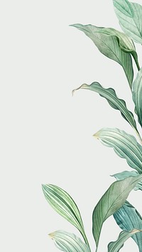 Tropical green mobile wallpaper, leaf border design