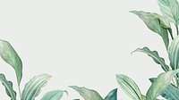 Tropical green desktop wallpaper, leaf border design