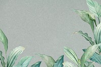 Leaf border gray textured background