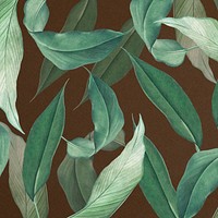 Tropical leaf, brown background