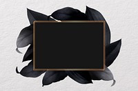 Aesthetic black leaf gold frame