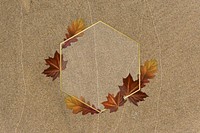 Autumn hexagonal gold frame