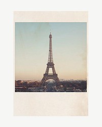 Instant film frame mockup, France travel psd