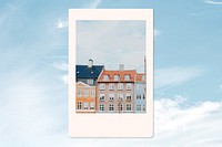 Copenhagen houses in instant film frame