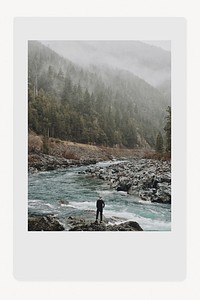 River travel in instant film frame