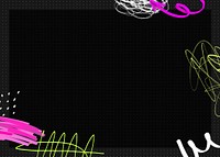 Abstract messy scribble background, black frame design