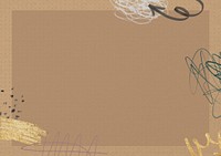 Abstract messy scribble background, brown frame design