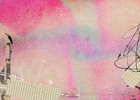 Pink holographic paper background, washi tape border