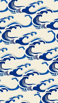 Japanese wave patterned iPhone wallpaper